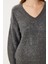 V Yaka Yumuşak Dokulu Triko Kazak LCI0038 Antrasit 3