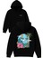 Güzel Manzara Tasarım Baskılı Oversize Siyah Kapüşonlu Sweatshirt 1