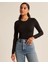 Kadın Uzun Kollu Bisiklet Yaka Süprem Bluz 2