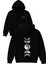 Ay Çeşitleri Tasarım Baskılı Oversize Siyah Kapüşonlu Sweatshirt 1