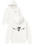 Slahlı Iskelet Tasarım Baskılı Oversize Beyaz Kapüşonlu Sweatshirt 1