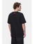 Arjen Siyah Bisiklet Yaka Baskılı Oversize Erkek Tshirt 4