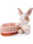 48707 Soft Toy Sleeping Pets Bunny Caramel Dotted In Peach Basket 12CM 3