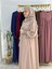 Tesettür Elbise,önü V Model Büzgülü,sufle Esarpla Takım.hijap ,khimar.hac Umre Için Uygundur Bej 5