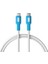 Type C-C Power Delivery Hızlı Şarj Kablosu, Beyaz Kablo, Beyaz/mavi Uçlar (150 Cm) 2