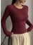 Bordo Uzun Kollu Tam Boy Bluz 1