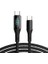100W Type-C Dijital Göstergeli Şarj ve Veri Kablosu, Örgülü, 1.2 Metre, Siyah 2