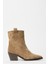 Camel Süet Kadın Sivri Burun Kovboy Bot 4