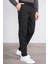 14 Siyah Erkek Duble Fast Jogger Poliviskon Pantolon 3