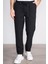 14 Siyah Erkek Duble Fast Jogger Poliviskon Pantolon 4
