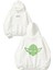 Yoda 1 Tasarım Baskılı Oversize Beyaz Kapüşonlu Sweatshirt 1