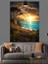 Gün Batımı Sırasında Deniz Kenarı Manzara Tablosu Dekoratif Kanvas - Mdf Ahşap Tablo 3