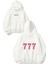 Angel Number Tasarım Baskılı Oversize Beyaz Kapüşonlu Sweatshirt 1