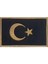Nakış Turkey Türkiye Türk Bayrakları Nakış Işleme Arma Patch Peç 5x8 cm Siyah Gold 1