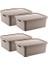 4'lü Set Stafi Çok Amaçlı Kapaklı Kutu Terra 12 Lt - Bej, Çok Amaçlı Kapaklı Kutu, Ev-Ofis-Depo Için, Kapaklı Saklama Kutusu 2