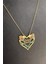 925 Ayar Gümüş 24 Ayar Altın Kaplama 2 Isimli Gül Figürlü Kalp Kolye 1