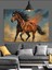 Alevli Koşan Kahverengi At Dekoratif Kanvas - Mdf Ahşap Tablo 1