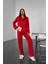 Love Kırmızı Düz Uzun Saten Pijama L 1