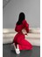 Love Kırmızı Düz Uzun Saten Pijama L 4