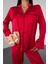 Love Kırmızı Düz Uzun Saten Pijama L 5