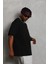 Unisex Oversize Baskılı Bisiklet Yaka T-Shirt - Siyah 3