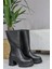 Kadın Liva Siyah Cilt Döner Fermuarlı Bot Siyah 4