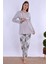 Gri %100 Pamuk Sabahlıklı Hamile Lohusa Pijama Takımı 4