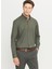 Slim Fit Düğmeli Yaka Haki Erkek Gömlek ACE020261467_HAK 1