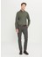 Slim Fit Düğmeli Yaka Haki Erkek Gömlek ACE020261467_HAK 2