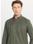 Slim Fit Düğmeli Yaka Haki Erkek Gömlek ACE020261467_HAK 4