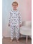 110 Erkek Çocuk Uzun Kollu Bisiklet Yaka Pijama Takım-Beyaz 5