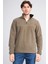 Çetinkaya Mentality 4491 Erkek Dik Yaka Yarım Fermuarlı Polar Sweatshirt Haki 1