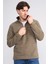 Çetinkaya Mentality 4491 Erkek Dik Yaka Yarım Fermuarlı Polar Sweatshirt Haki 2