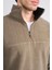 Çetinkaya Mentality 4491 Erkek Dik Yaka Yarım Fermuarlı Polar Sweatshirt Haki 4