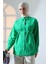 Kadın 100% Pamuk Poplin Kumaş Yeşil Tesettür Gömlek 1