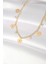 Bfs 316L Çelik Taşlı Gold Renk Çoklu Çiçek Kolye 1