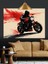 Kırmızı Motorlu Motorsikletli Adam Dekoratif Kanvas - Mdf Ahşap Tablo 5