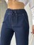 Kadın Beli Ipli Kemer Lastik Mom Kot Pantolon 4