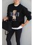 Siyah Teddy Nakış Detay Sweat 4