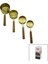4pcs Gold Metal Ölçü Kaşık Set Otantik Ağaç Kulp 1cup: 250ml - 1/2 Cup: 125ml - 1/3 Cup: 80ml - 1/4 Cup: 60ml 1