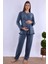 Indigo Sabahlıklı Hamile Lohusa Pijama Takımı 5