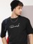 Erkek Baskılı Oversize T-Shirt - Siyah 4