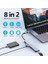 USB C Hub, 8'i 2 Arada USB Hub 3.0 Çoklu Bağlantı Noktalı Adaptör, USB 3.0 Bağlantı Noktası, Sd/tf Kart Okuyucu, Usb-C ve 3 x USB 2.0 Veri Bağlantısı, 3,5 mm Kulaklık Bağlantısı, MacBook 2