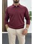Erkek Açık Yaka Düz Desen Normal Kalıp Kazak Bordo EDW423 1