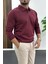 Erkek Açık Yaka Düz Desen Normal Kalıp Kazak Bordo EDW423 2