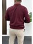 Erkek Açık Yaka Düz Desen Normal Kalıp Kazak Bordo EDW423 3