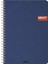 Ofis Defter Spiralli Çizgili Lacivert 1