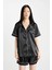 Saten Pijama Takımı Kısa Kollu Üst Esnek Belli Şort-Fall In Love D0915AX24SM 3