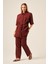 Ftz Kadın Keten Takım Bordo 31196 1