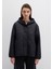 Kapüşonlu Kapitone Siyah Ceket 1110460-900 4